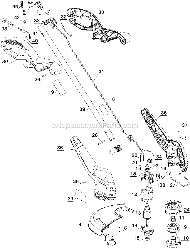 Black and Decker ST4500-AR (Type 1) 12 String Trimmer Power Tool Page A Diagram
